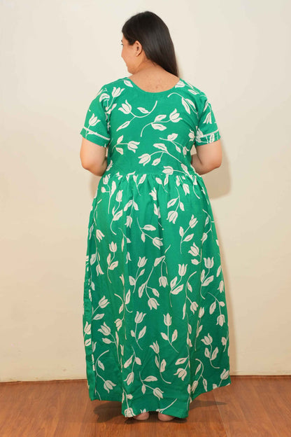 Orchid Green Rayon Night Gown