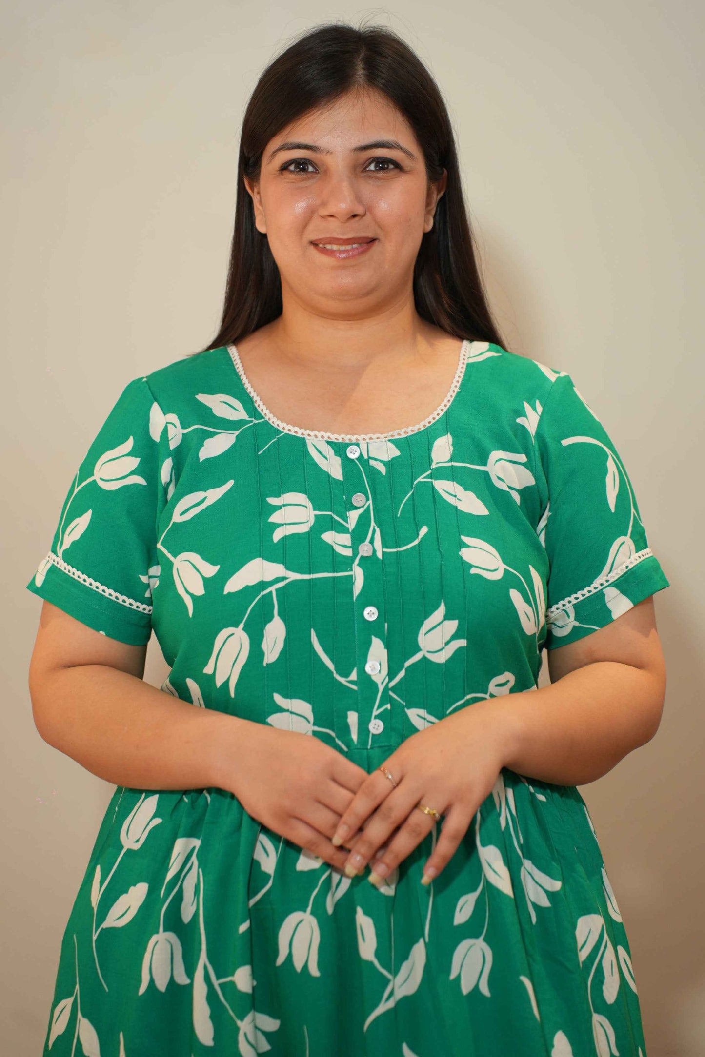 Orchid Green Rayon Night Gown