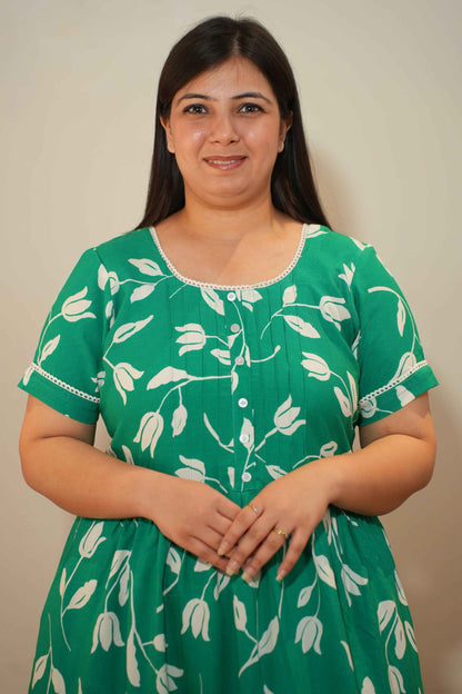 Orchid Green Rayon Night Gown