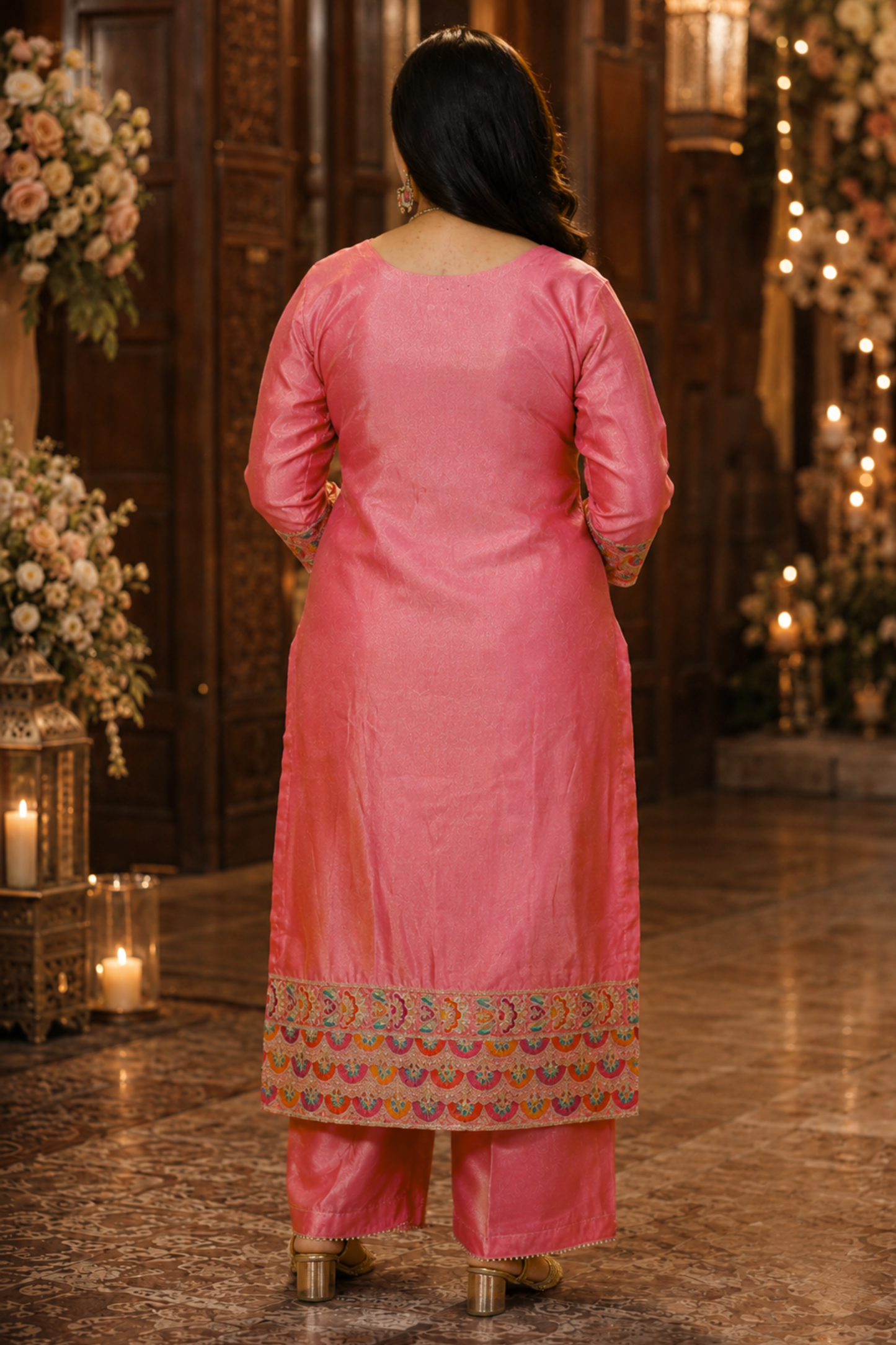 Rivya Tissue Shimmer Suit with Zari Embroidery (Copy)