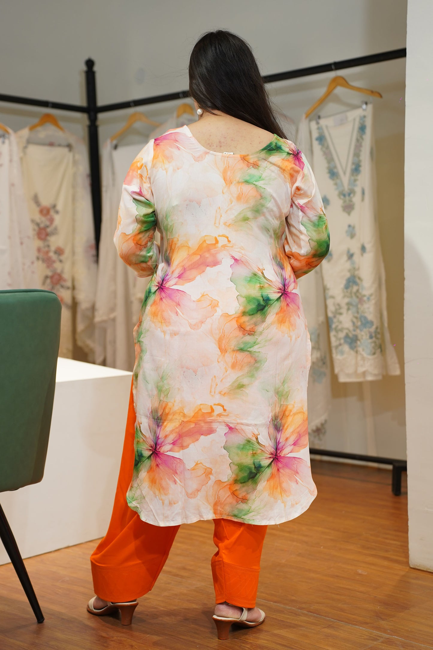 Peach Aura Farshi Salwar Suit