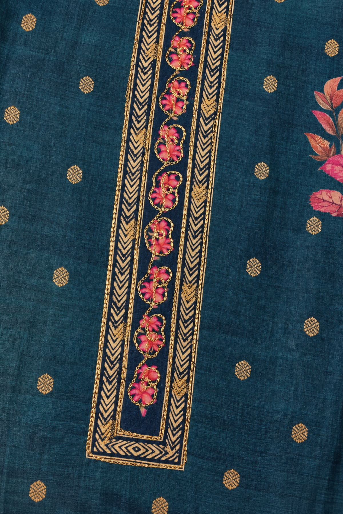 Peacock Patisa Fancy Suit With Aari Work