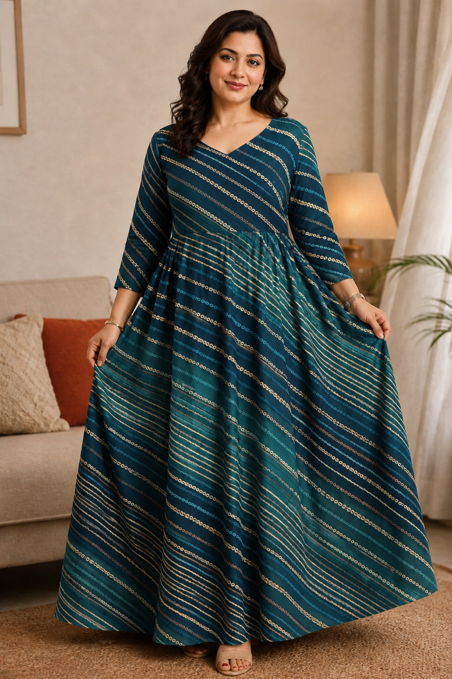 Sapphire Soirée Ombré Rayon Dress With Pockets