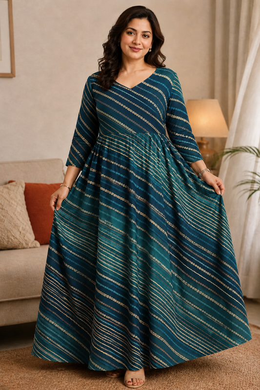 Sapphire Soirée Ombré Rayon Dress With Pockets
