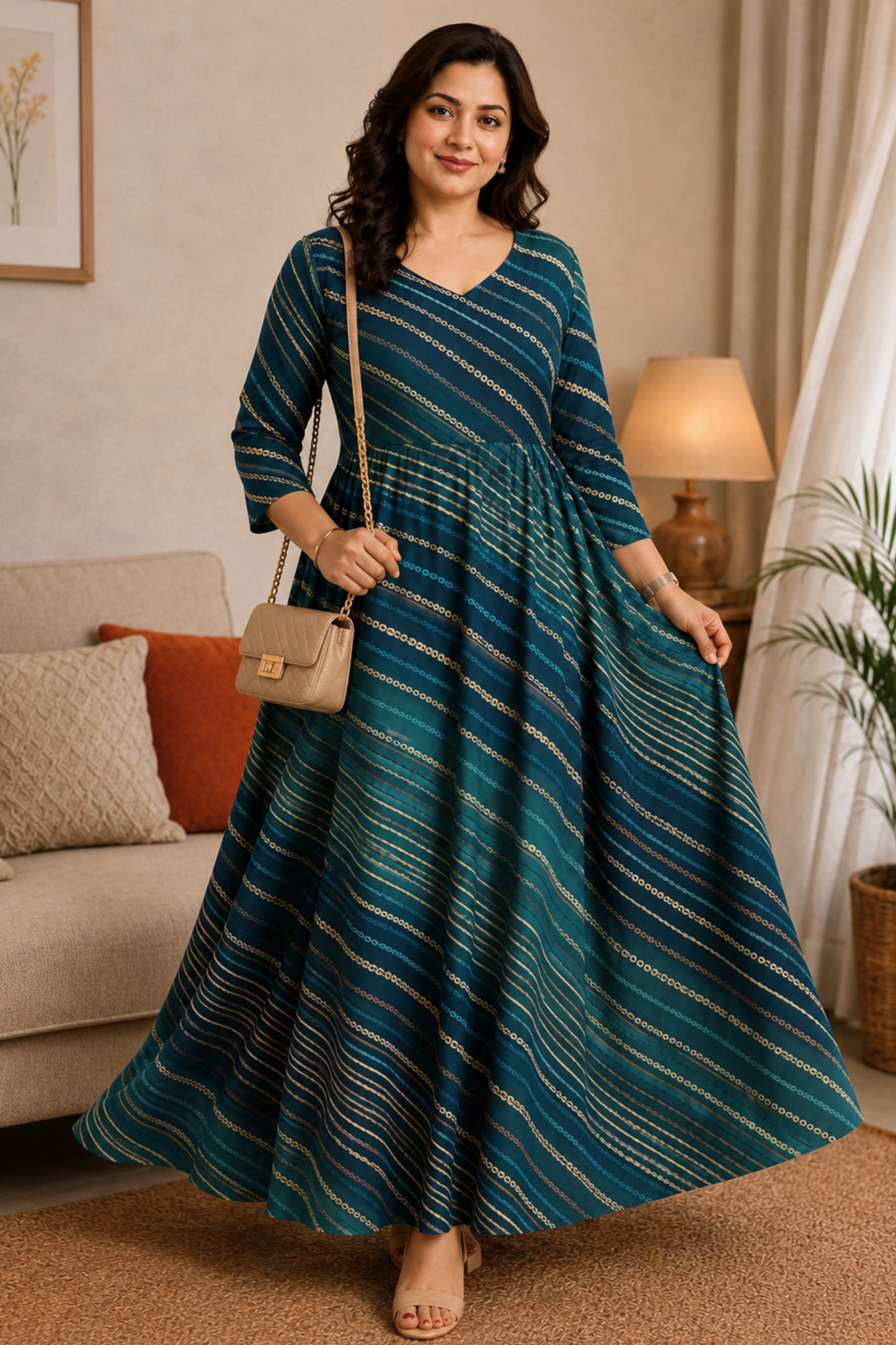 Sapphire Soirée Ombré Rayon Dress With Pockets