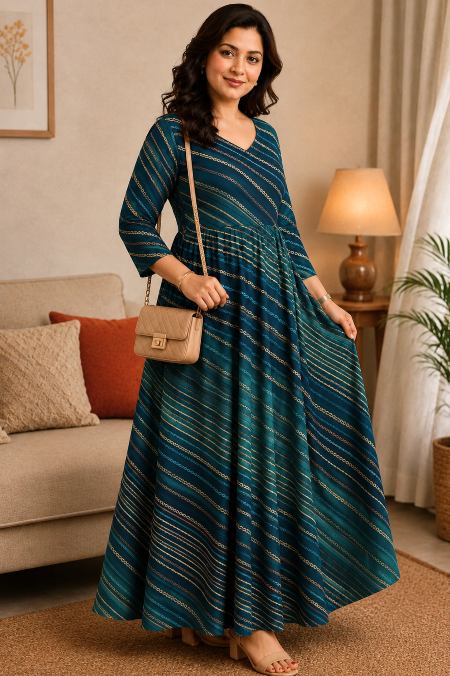 Sapphire Soirée Ombré Rayon Dress With Pockets