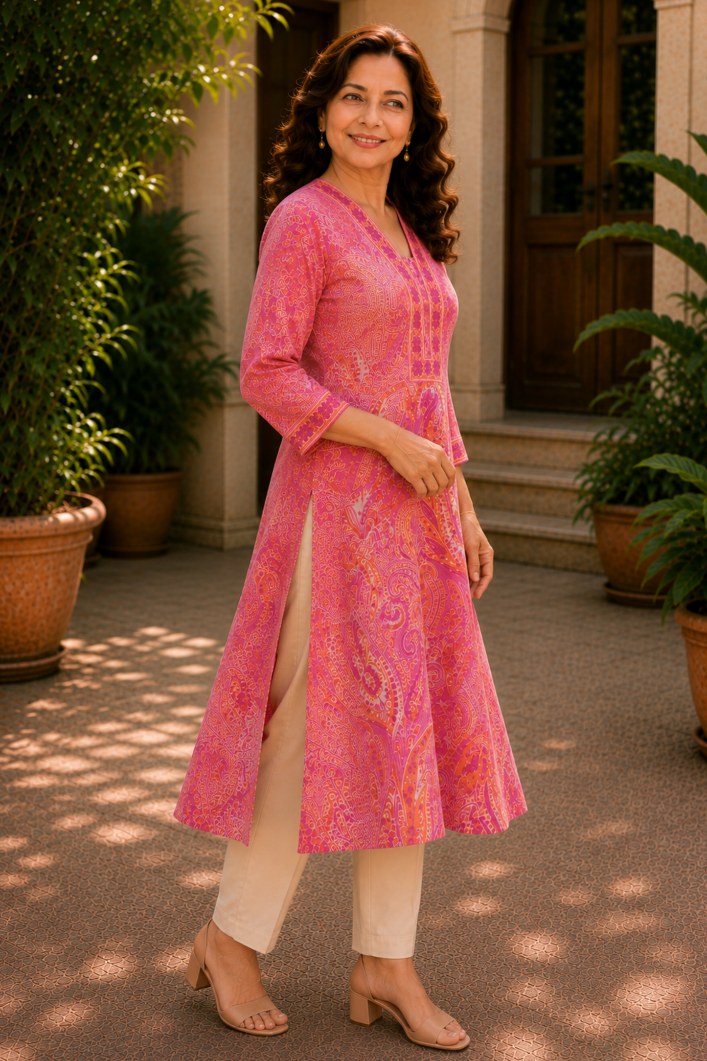 Meher Paisley A-line Cotton Kali Kurta