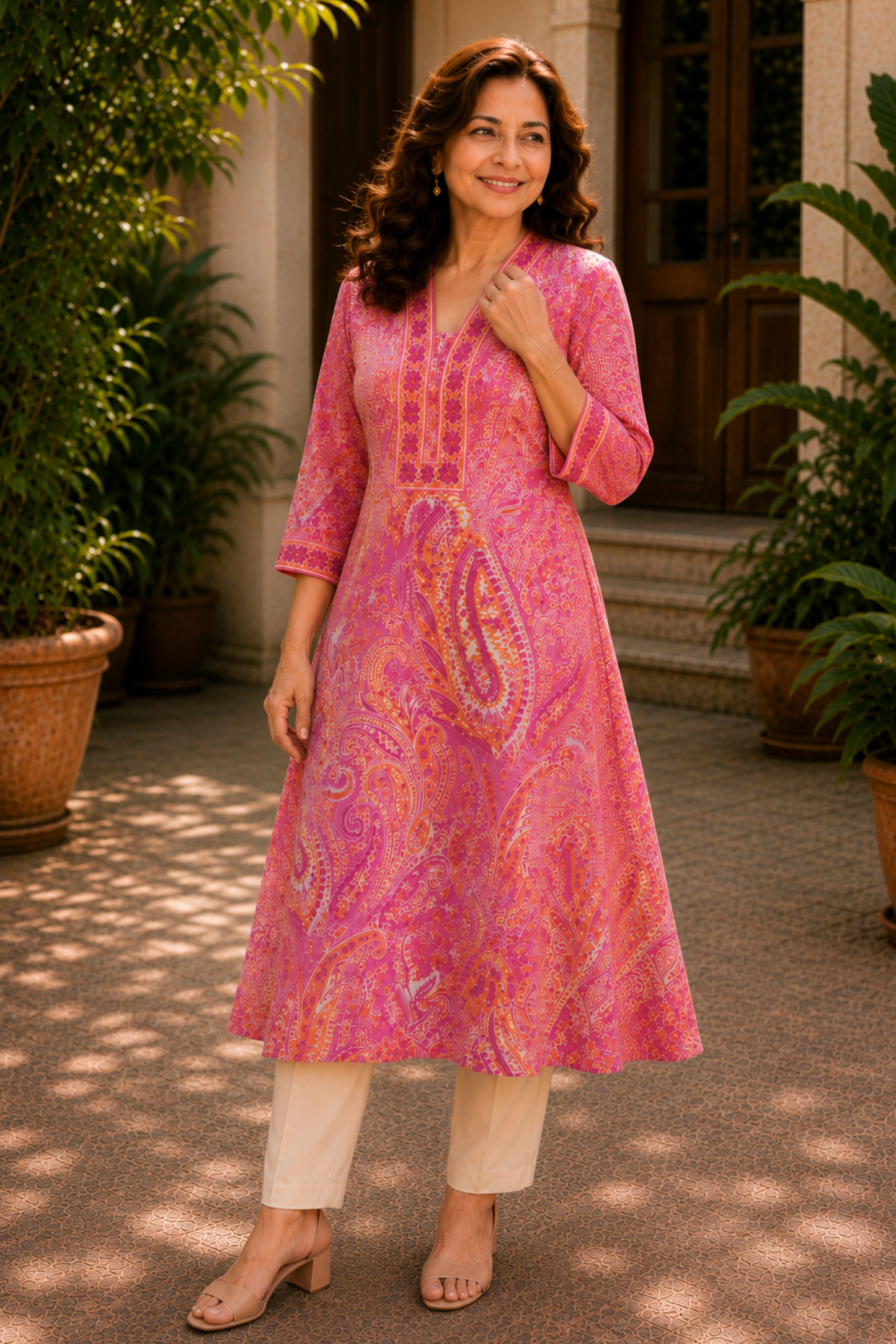 Meher Paisley A-line Cotton Kali Kurta