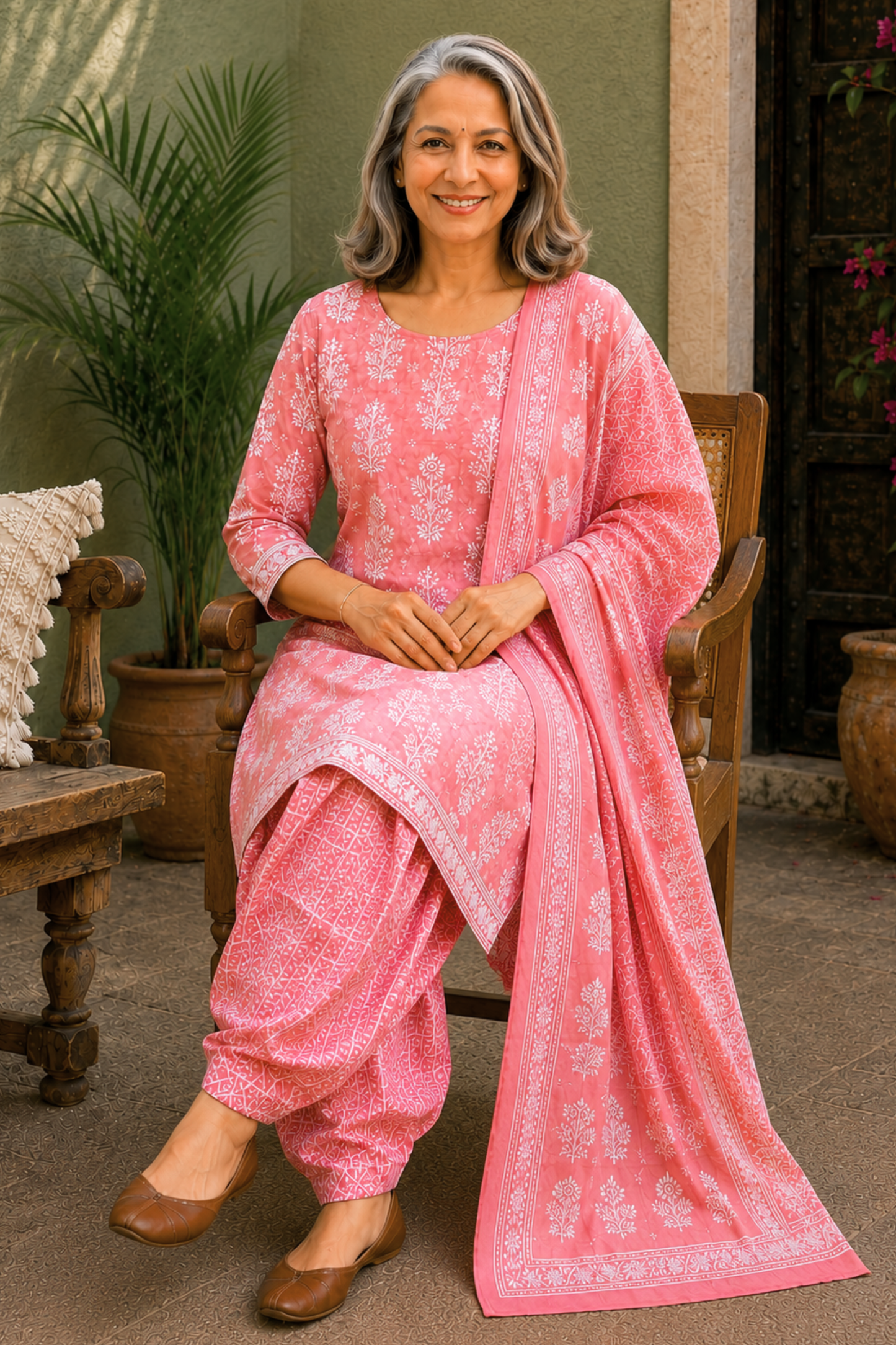 Pink Afterglow Cotton Salwar Suit