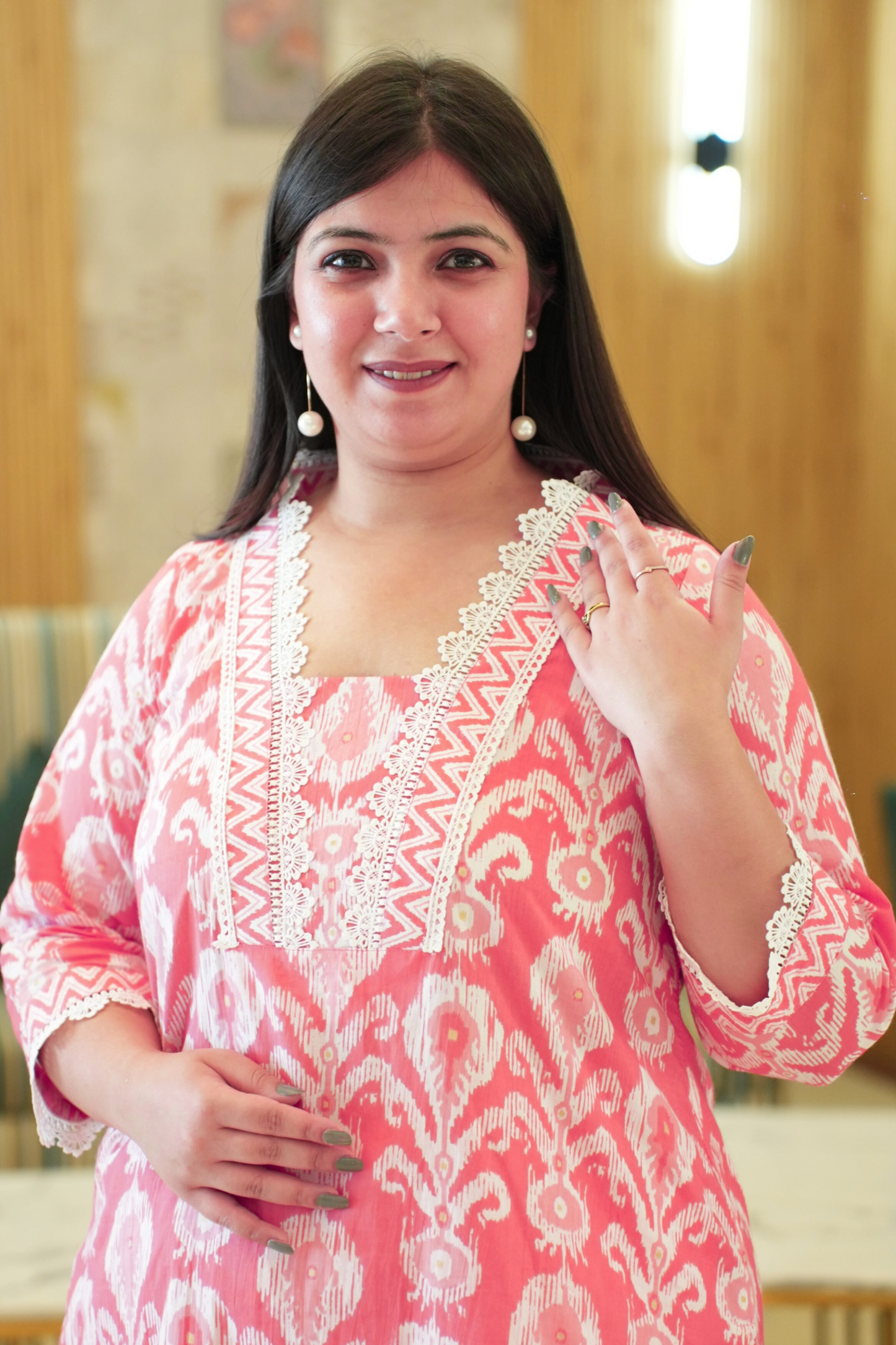 French Rose Cotton Suit Set