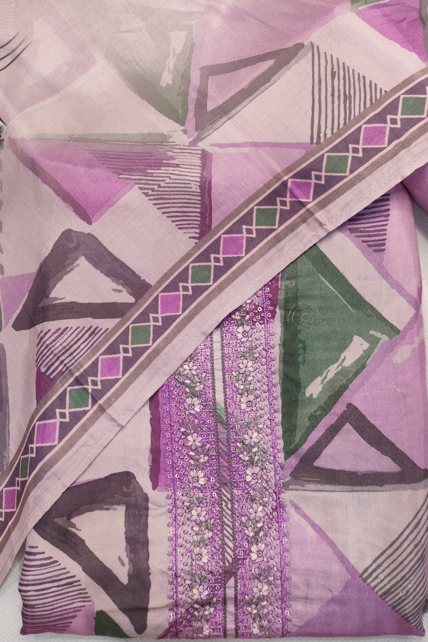 Mauve Zari Work Dress Material (Copy)