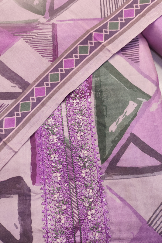 Mauve Zari Work Dress Material (Copy)