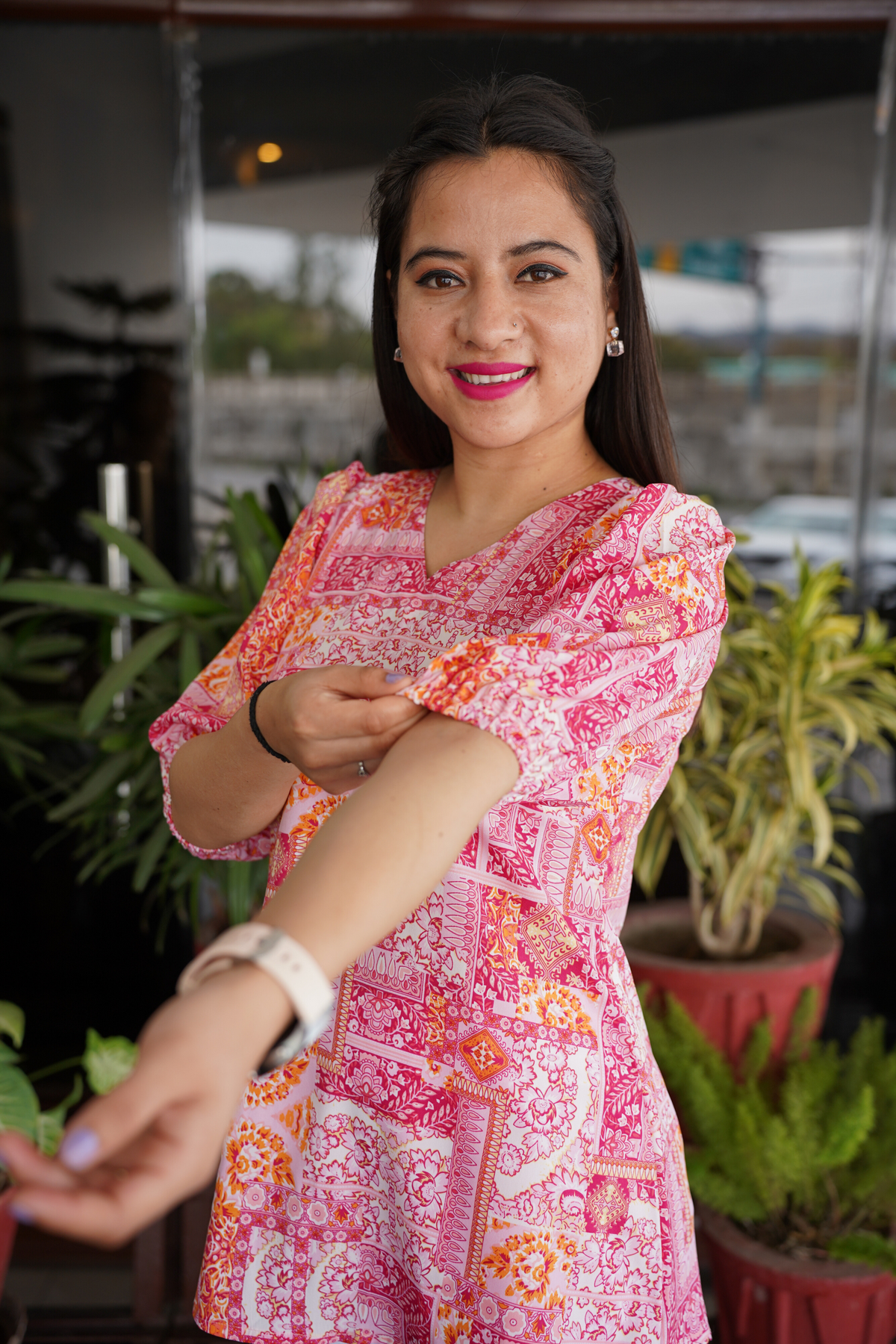 Whimsical Pink Printed Top