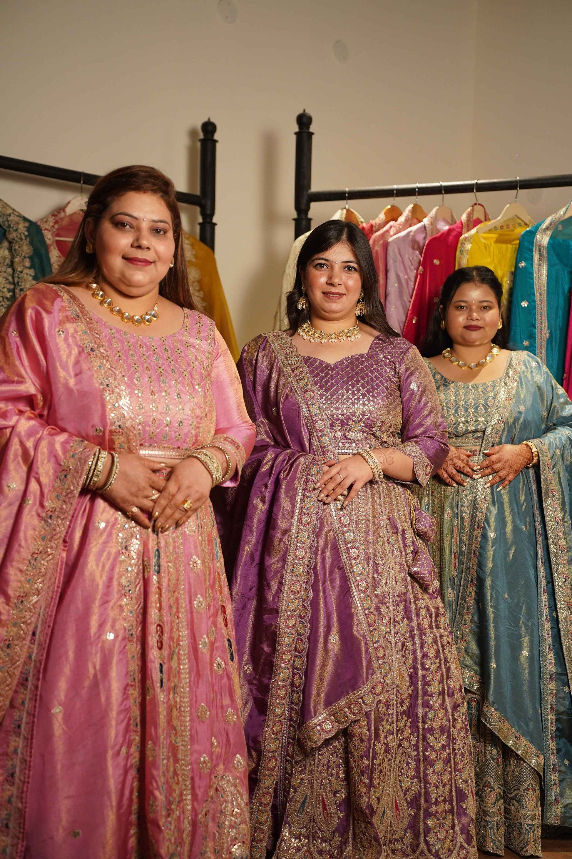 Rivaya Lavender Tissue Lehenga With Zari Embroidery