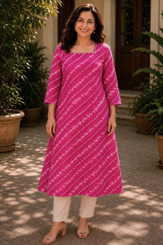 Abeer Leher A-line Cotton Kali Kurta