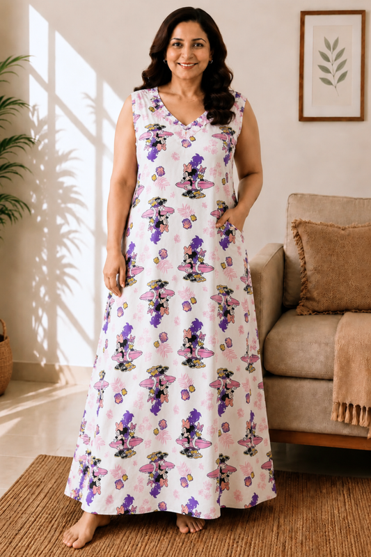 Happy Doodles Rayon Lounge Dress