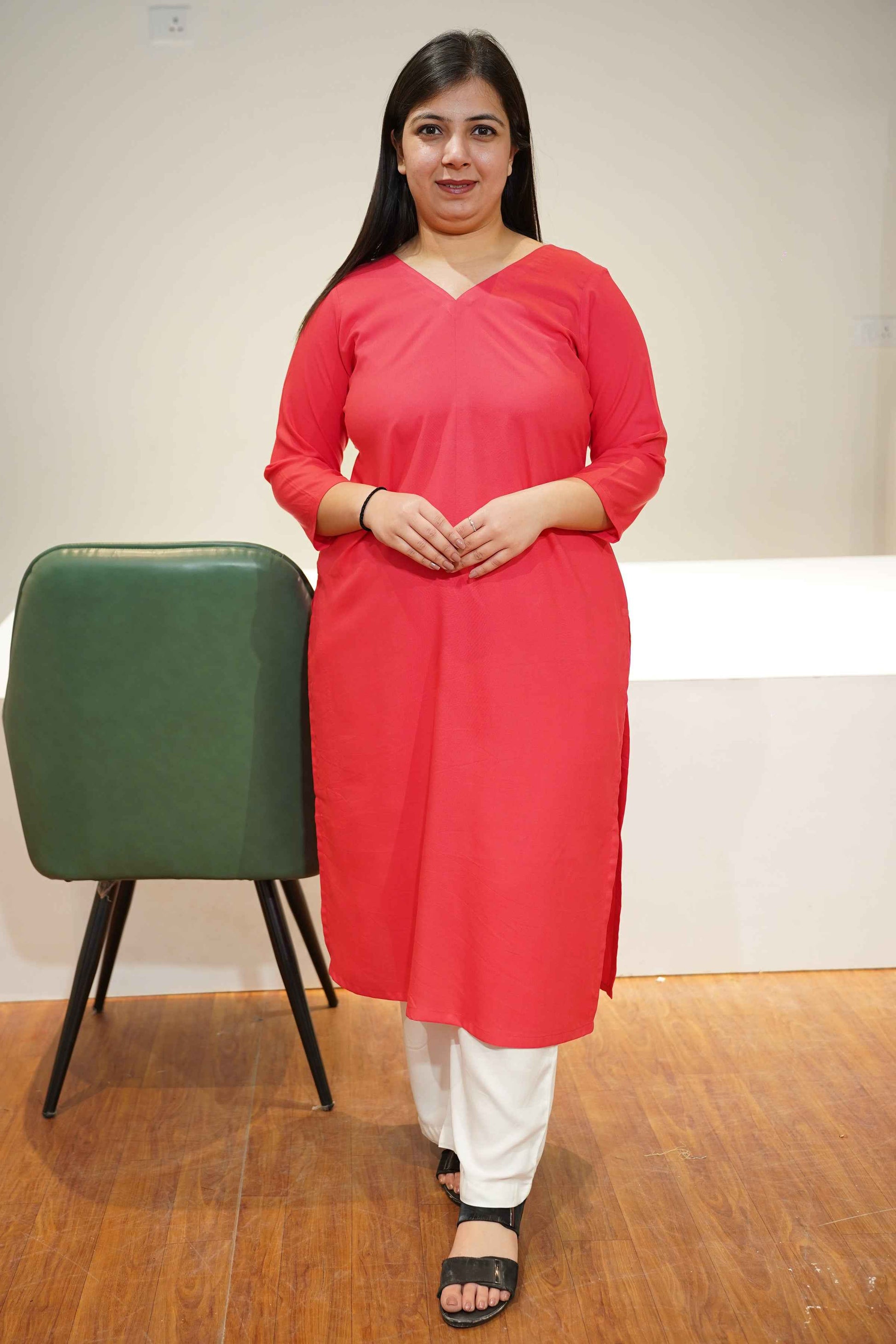 Pink Rose Everyday Rayon Kurta