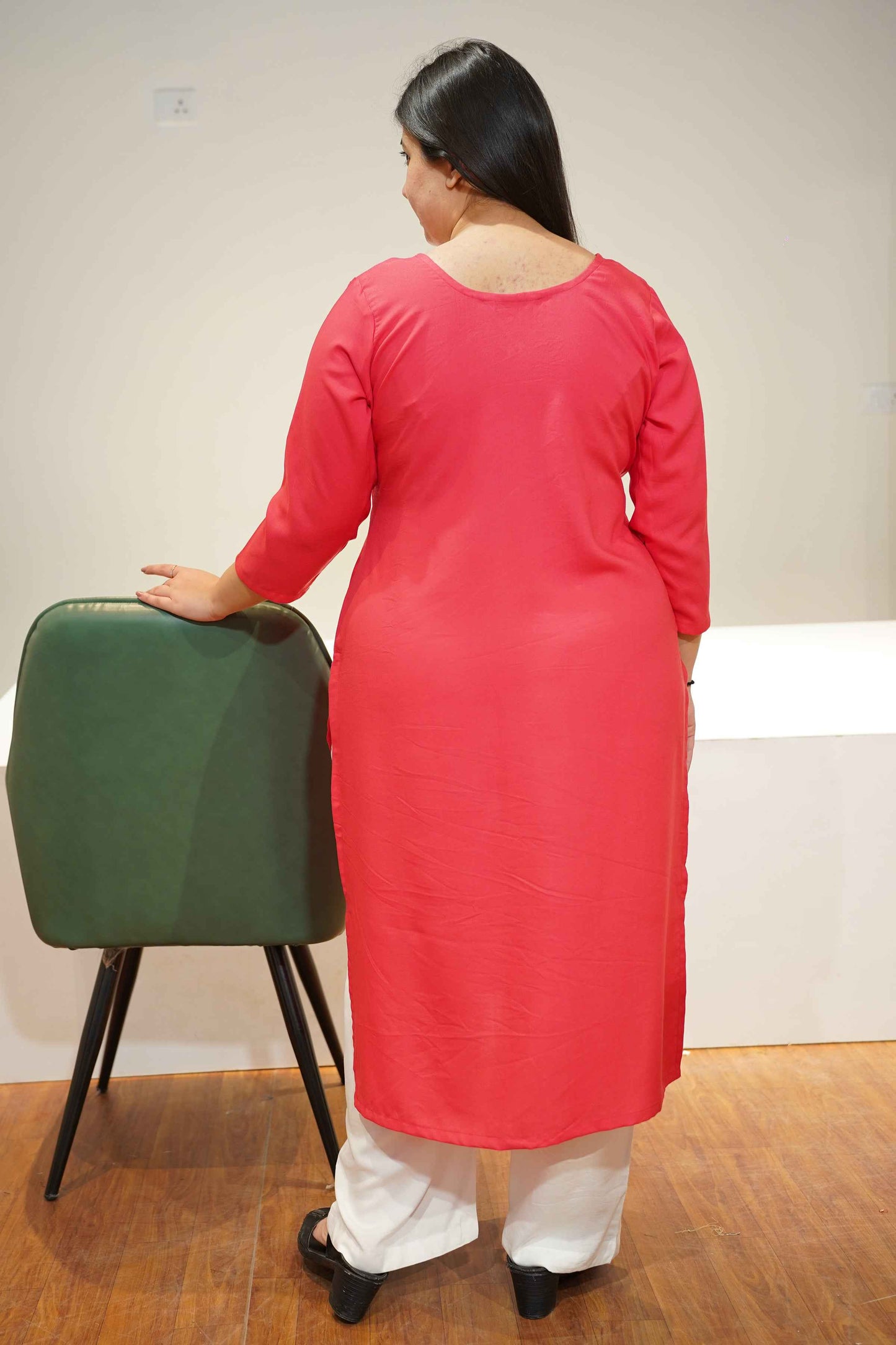 Pink Rose Everyday Rayon Kurta