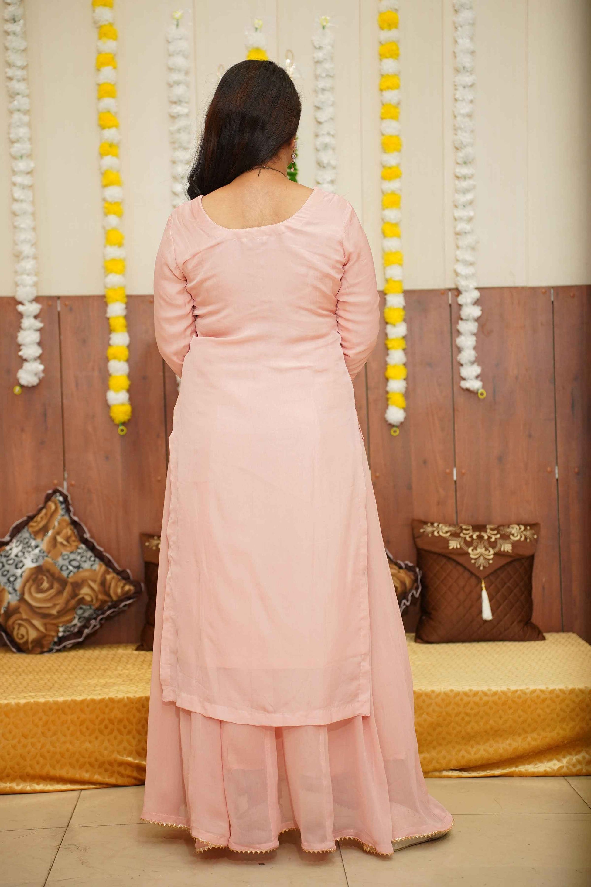 Buy Plus Size Pink Sequin Organza Skirt Suit Apella The XS to