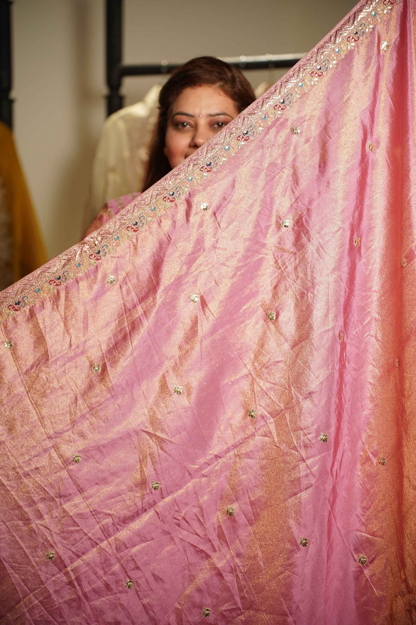 Ruhaya Rosé Tissue Zari Embroidered Lehenga Choli