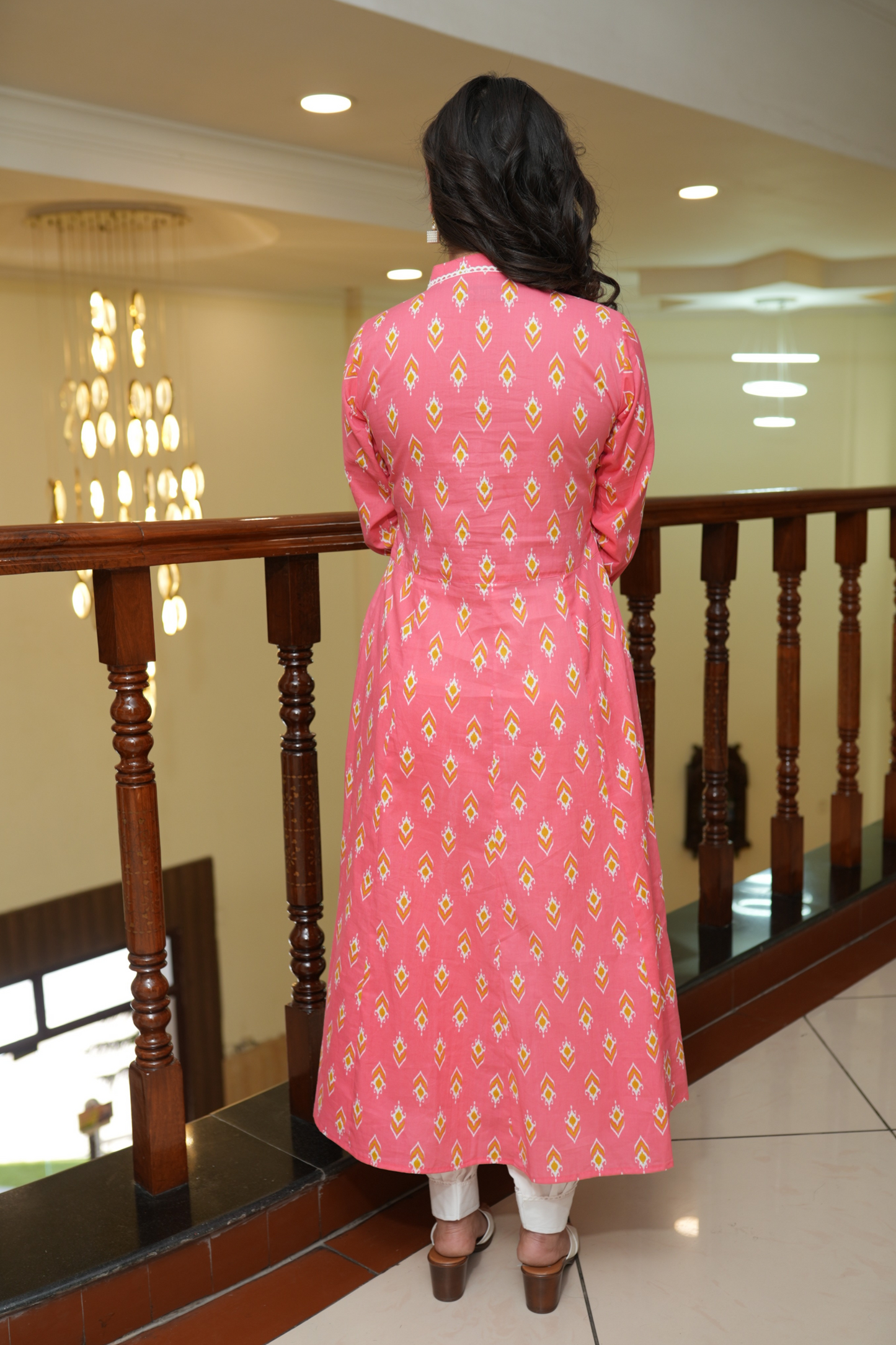 Buy Plus Size ​Roseate Charm Cotton Anarkali Set At Apella | Sizes XS to 10 XL | India | Free Delivery | Customized