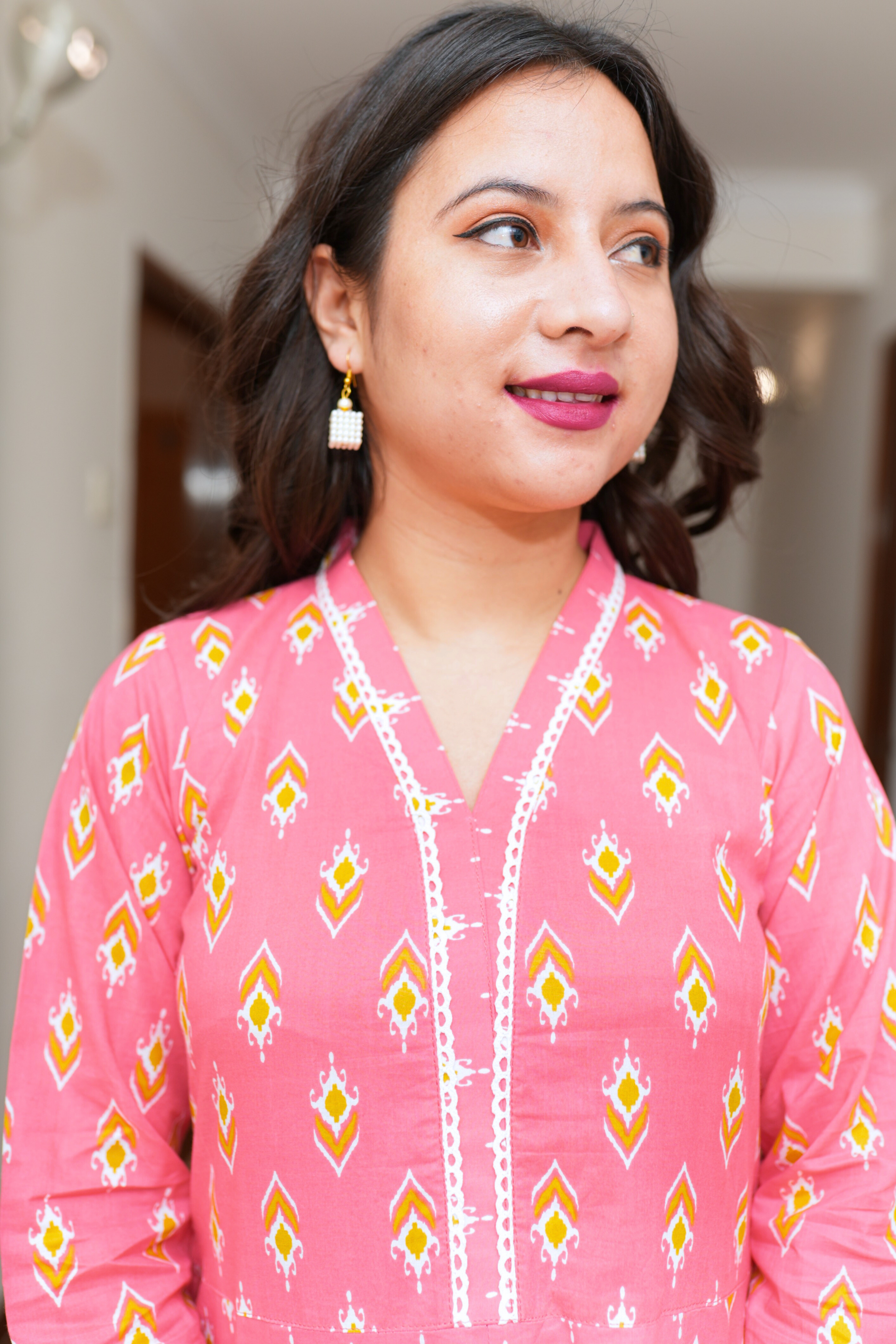 Buy Plus Size ​Roseate Charm Cotton Anarkali Set At Apella | Sizes XS to 10 XL | India | Free Delivery | Customized