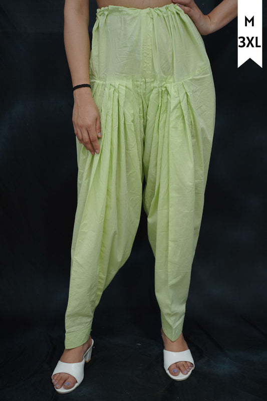 Pista Green Pleated Cotton Salwar