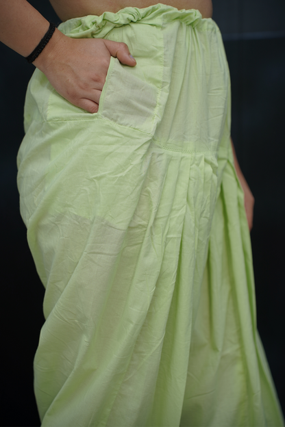 Pista Green Pleated Cotton Salwar
