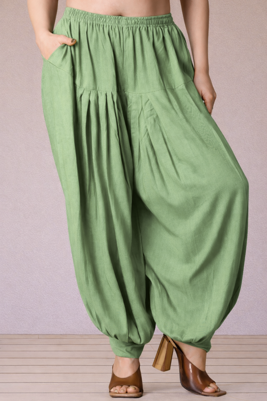 Pista Green Rayon Afghani Salwar