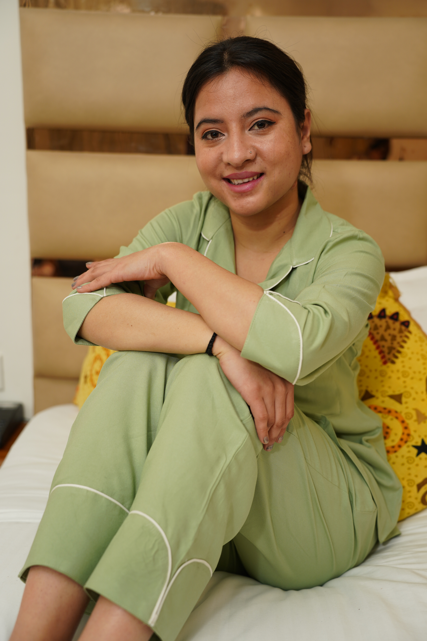 Buy Plus Size ​Breezy Pista Rayon Night Suit At Apella | Sizes XS to 10 XL | India | Free Delivery | Customized