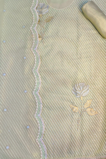 Pista Shimmer Tissue Suit with Handwork