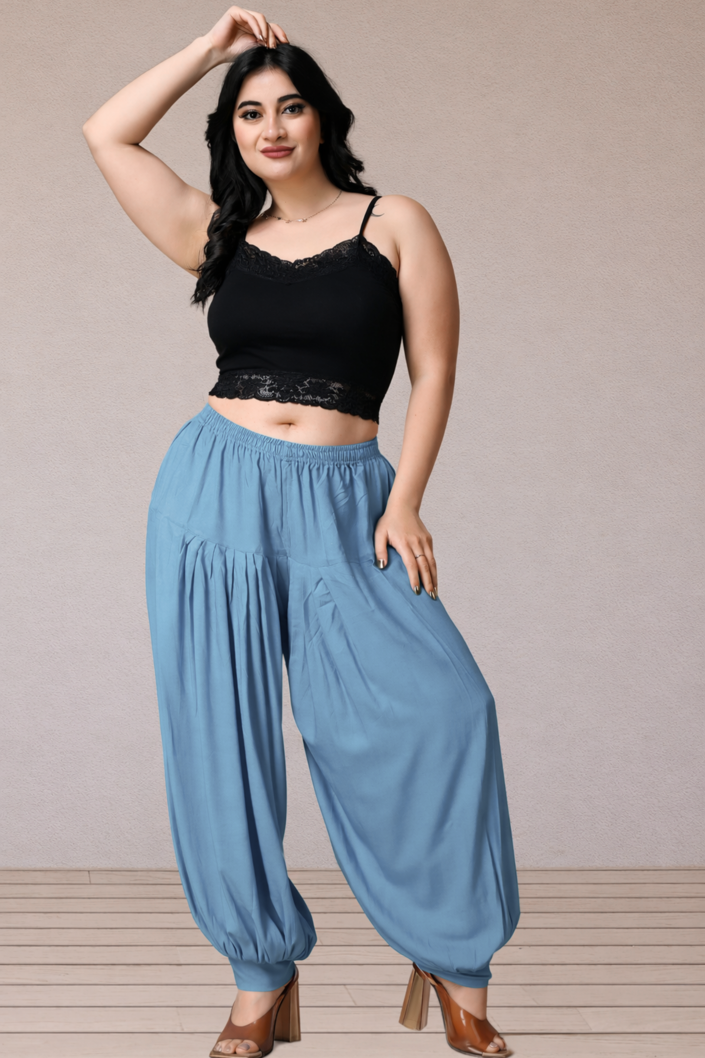 Powder Blue Rayon Afghani Salwar