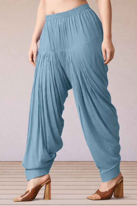 Powder Blue Rayon Patiala Salwar
