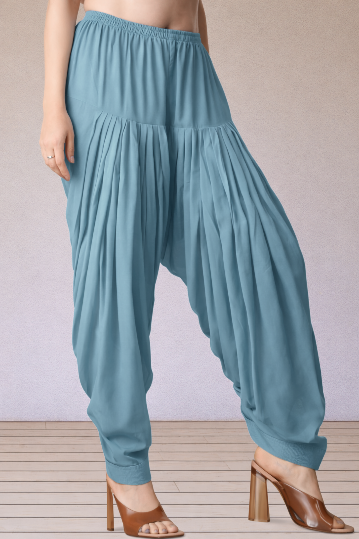 Powder Blue Rayon Patiala Salwar