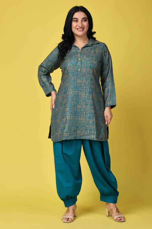 Buy Plus Size ​Willow Weaves Woollen Short Kurta At Apella | Sizes XS to 10 XL | India | Free Delivery | Customized