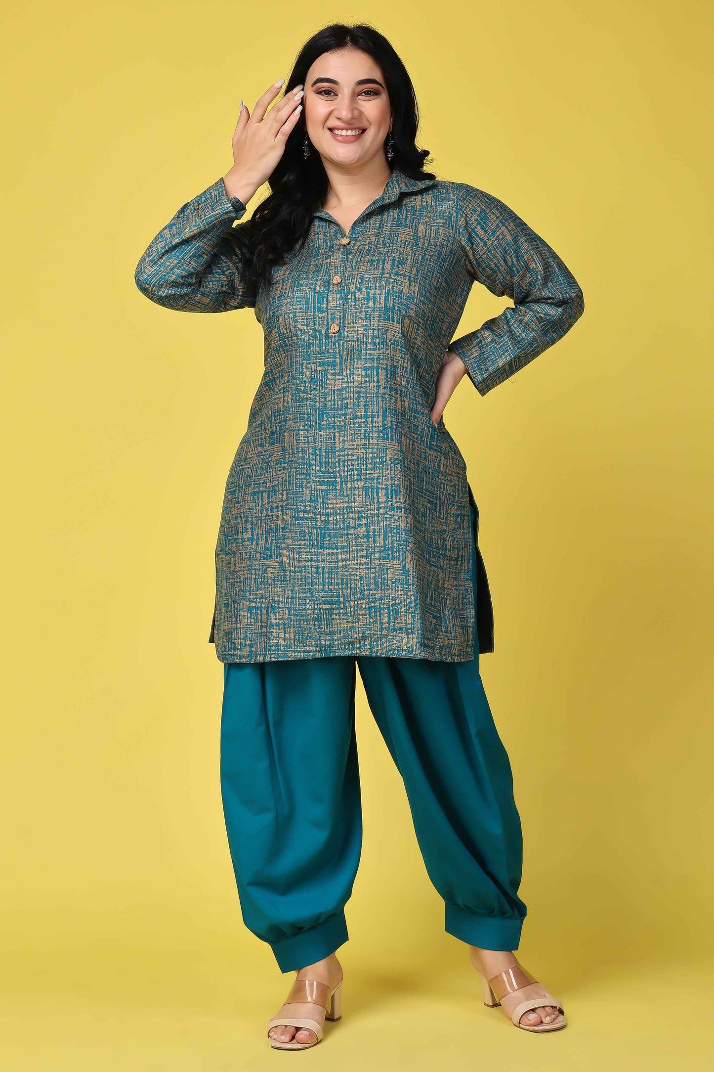 Buy Plus Size ​Willow Weaves Woollen Short Kurta At Apella | Sizes XS to 10 XL | India | Free Delivery | Customized