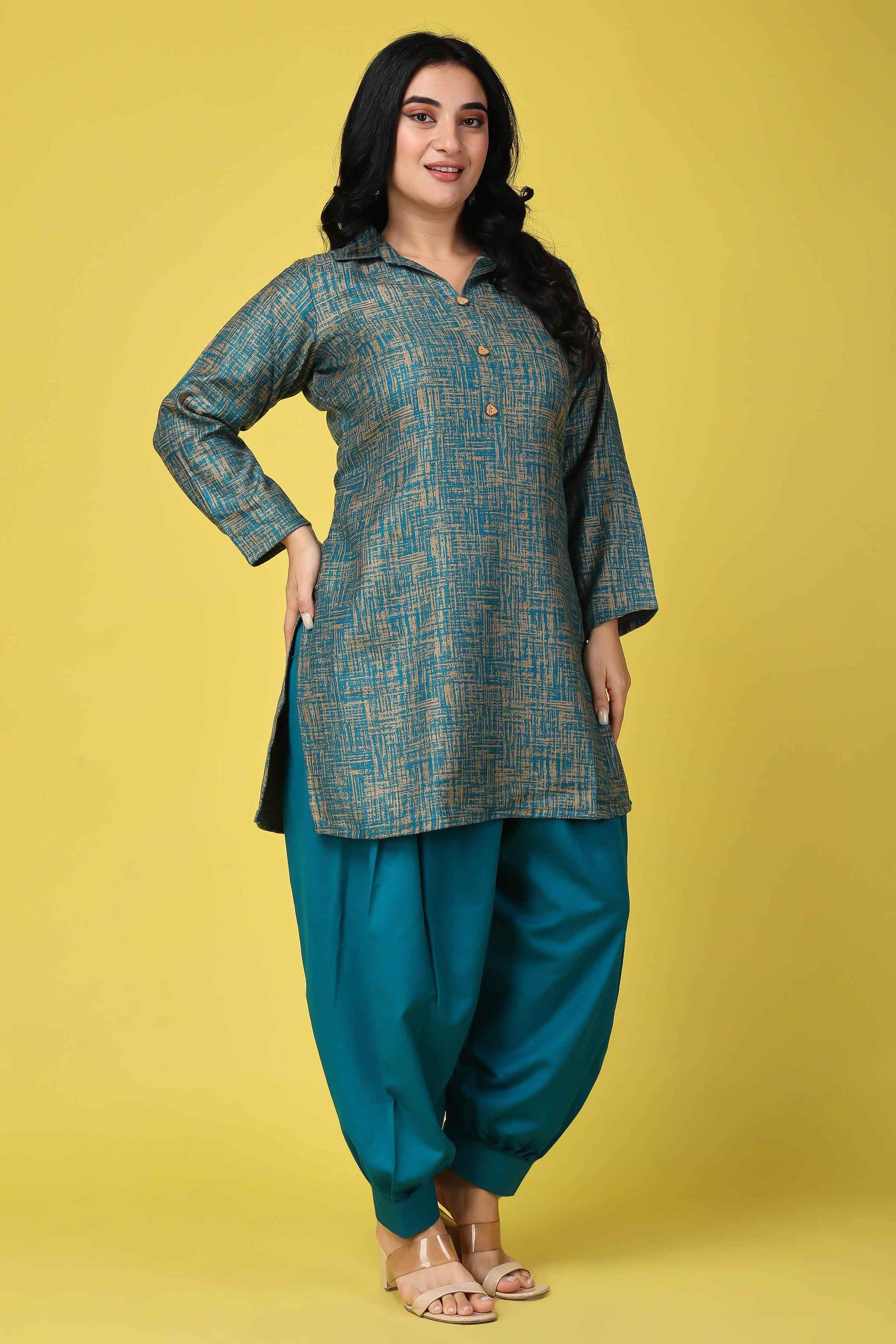 Buy Plus Size ​Willow Weaves Woollen Short Kurta At Apella | Sizes XS to 10 XL | India | Free Delivery | Customized
