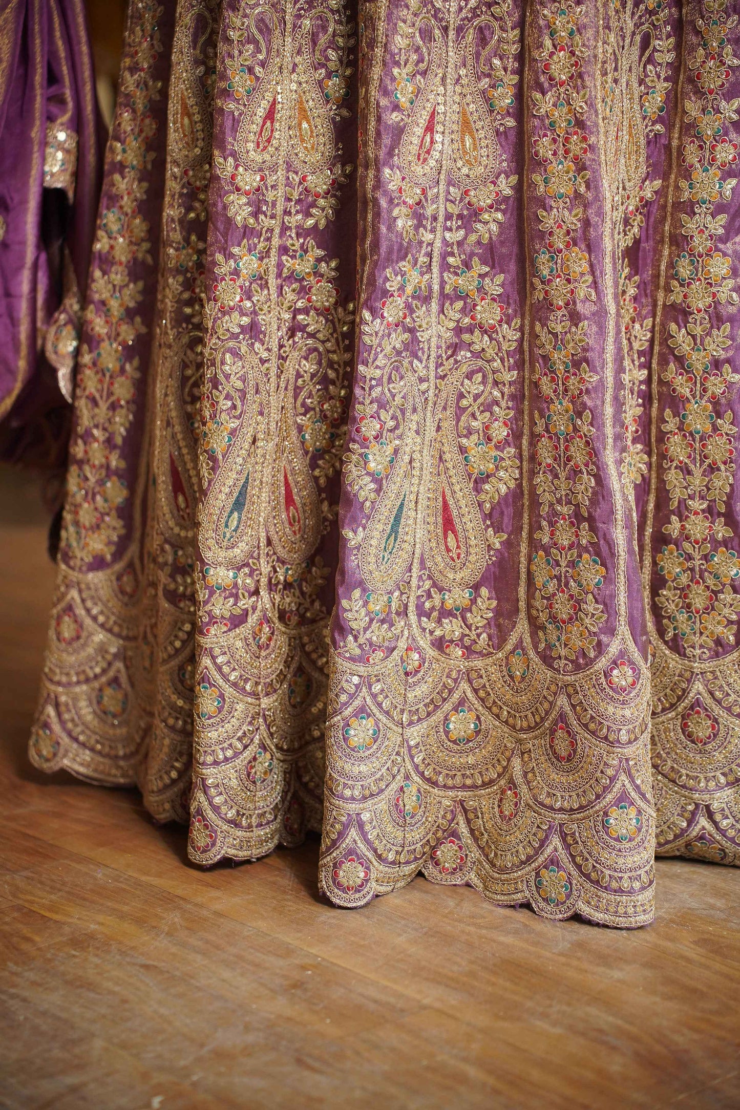 Rivaya Lavender Tissue Zari Embroidered Dress