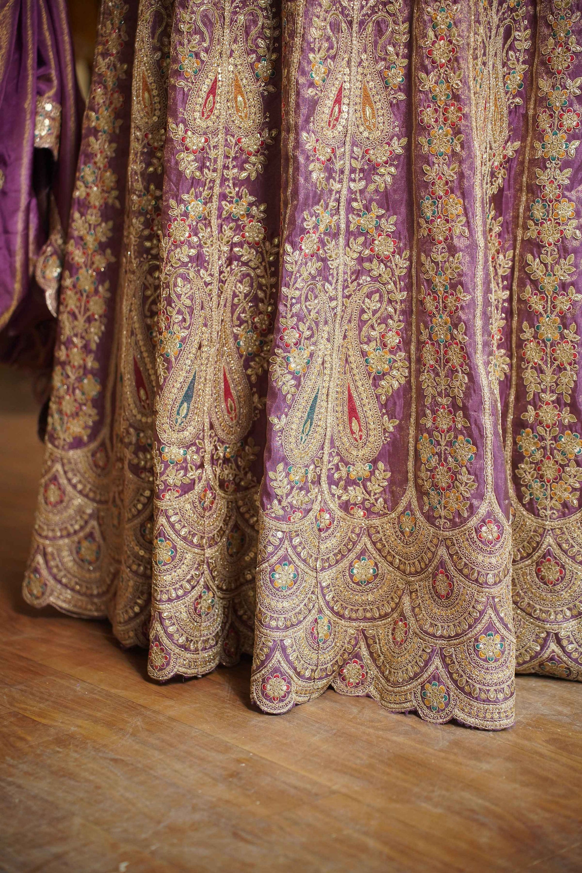 Rivaya Lavender Tissue Zari Embroidered Dress