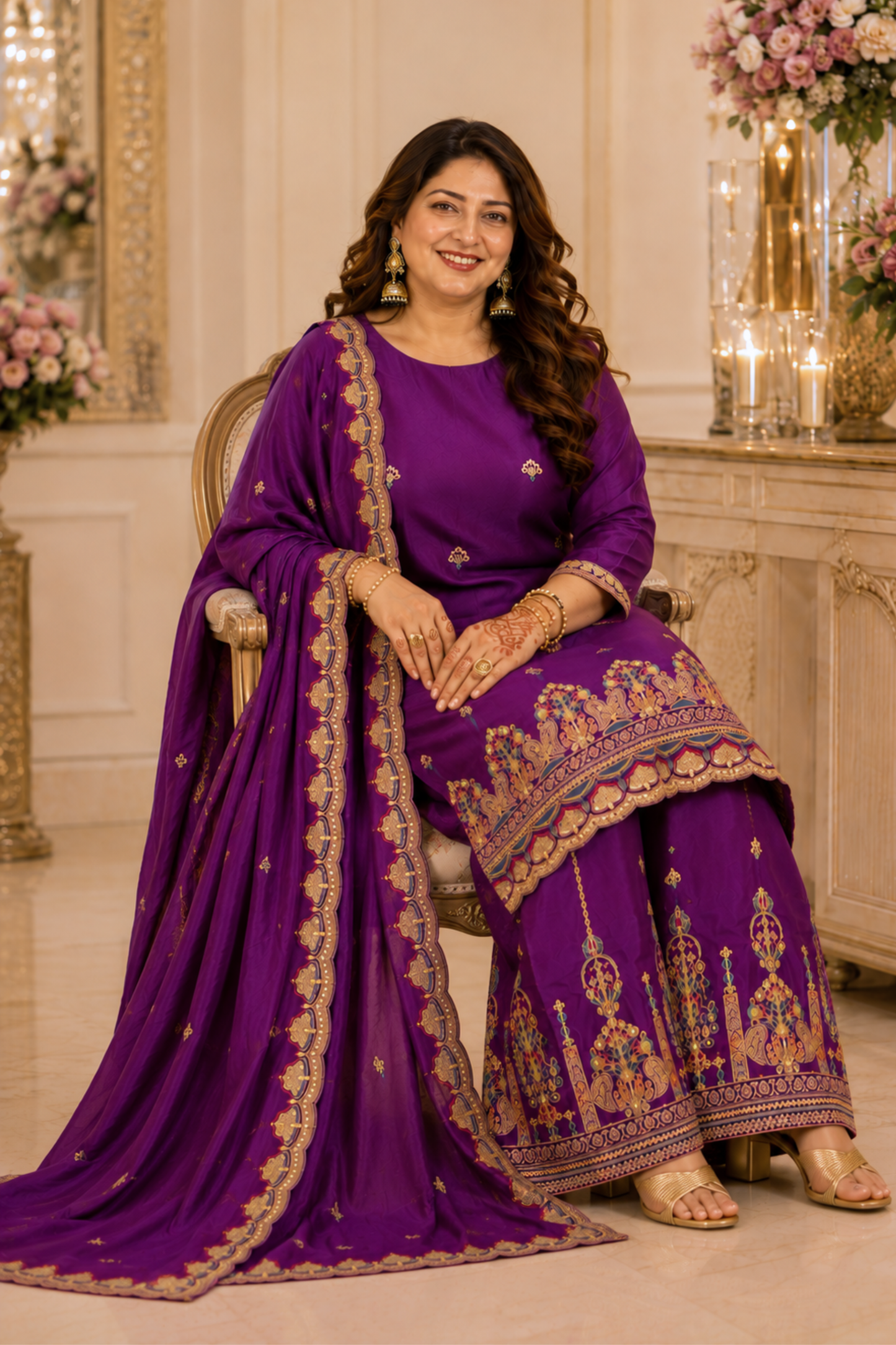 Noorvi Saaj Zari Embroidered Suit With Flared Pants (Copy)