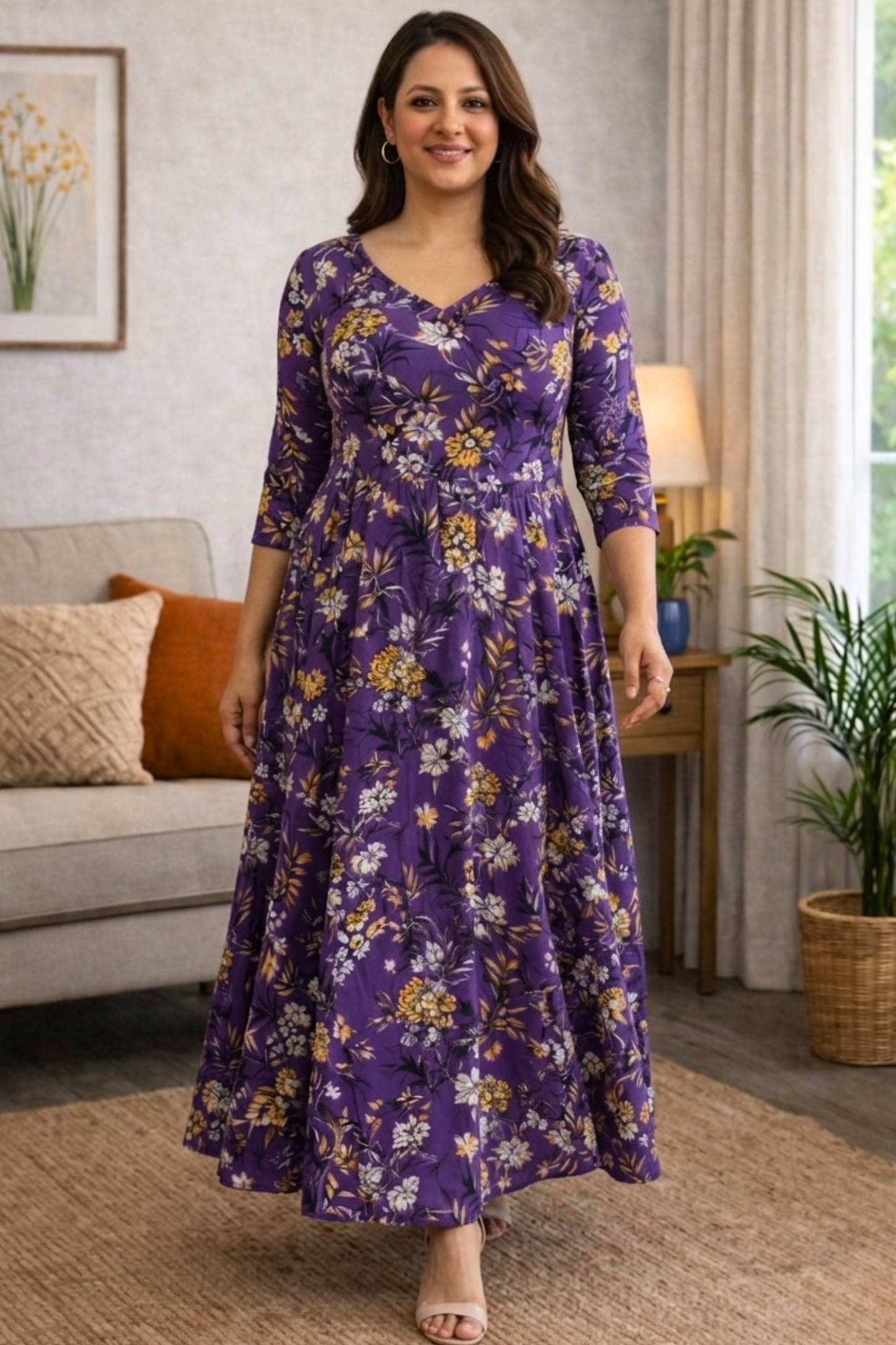 Plum Statement Summer Dress With Pockets