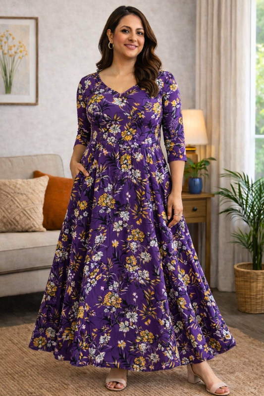 Plum Statement Summer Dress With Pockets