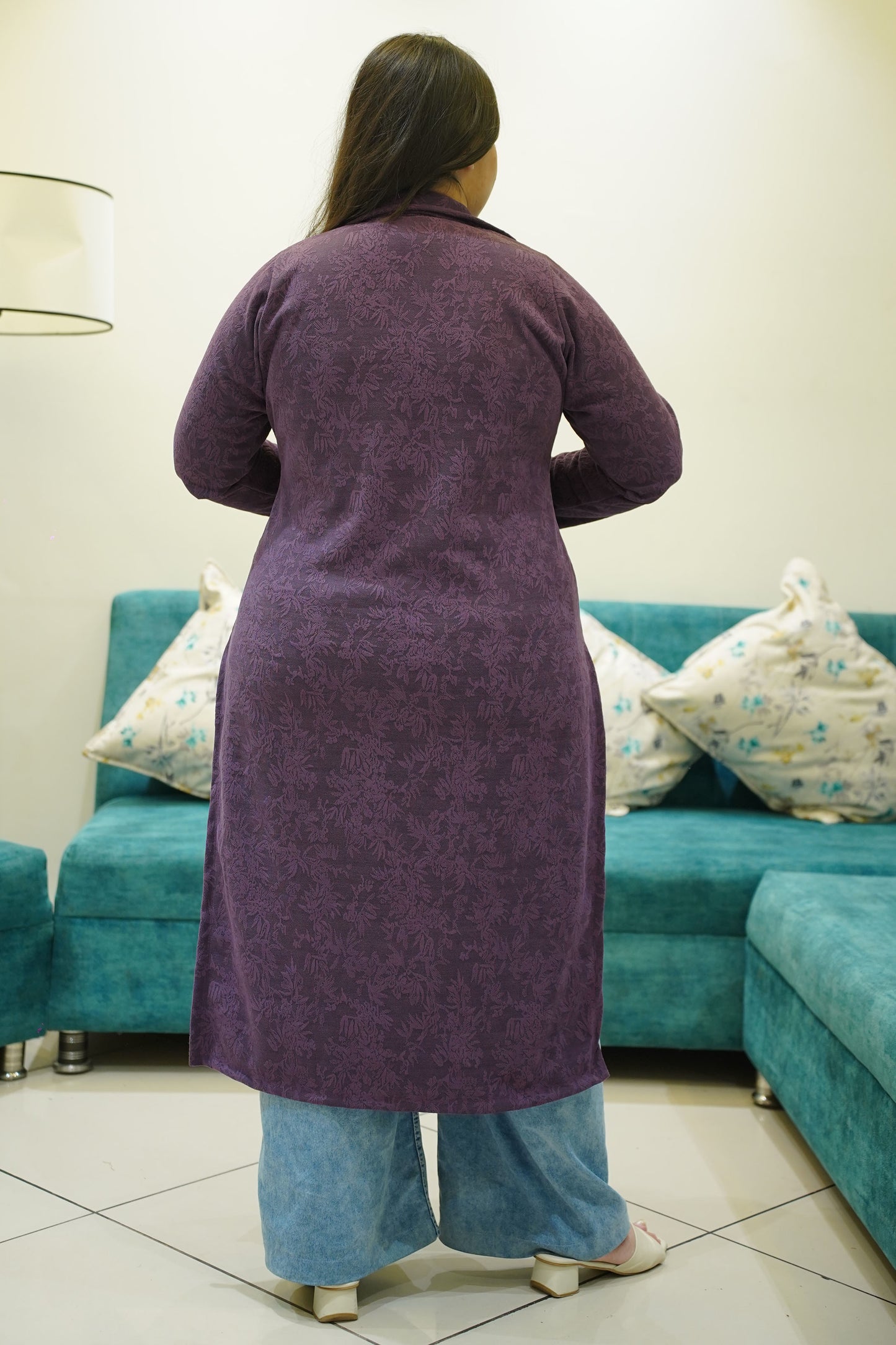 Purple Hearth Knitted Woollen Kurta