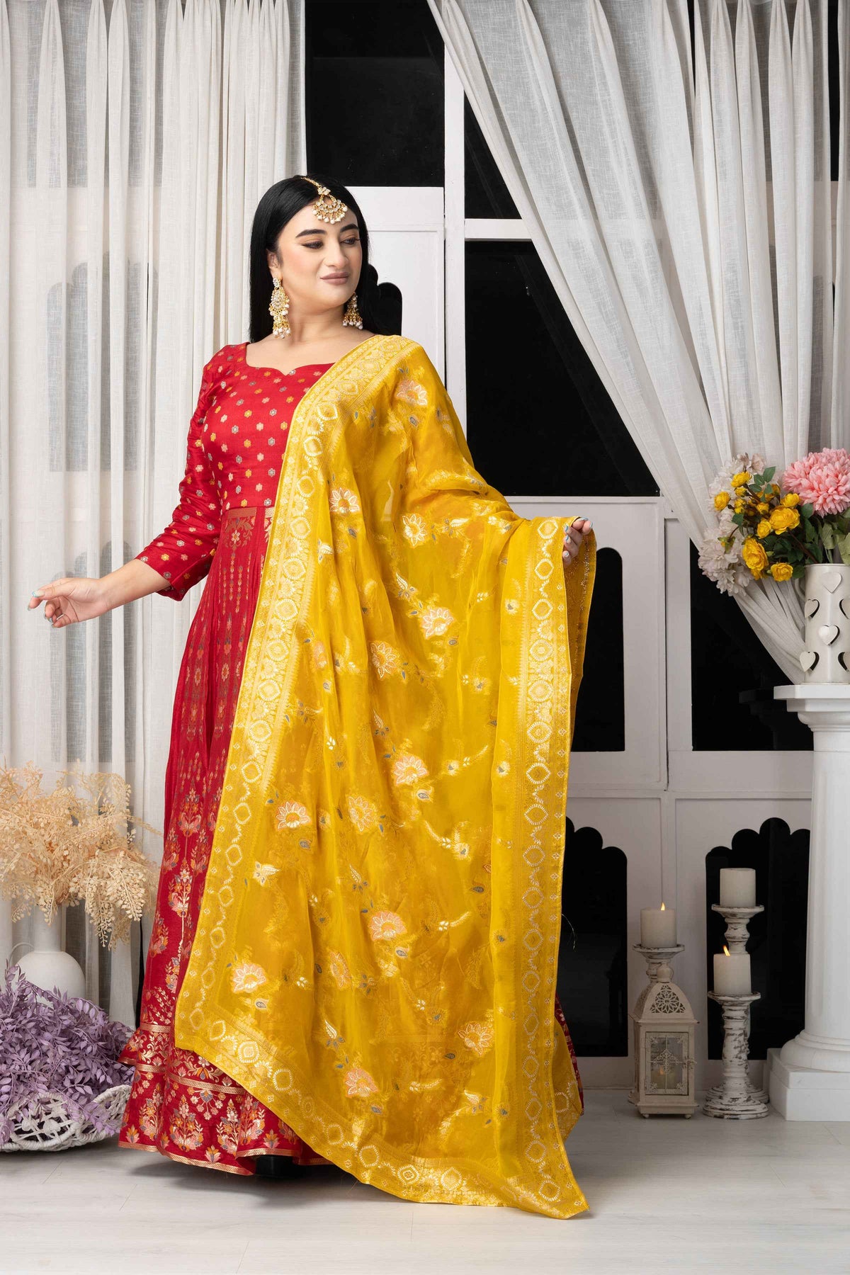 Buy Plus Size ​Rangeen Tarana Banarasi Silk Dress At Apella | Sizes XS to 10 XL | India | Free Delivery | Customized