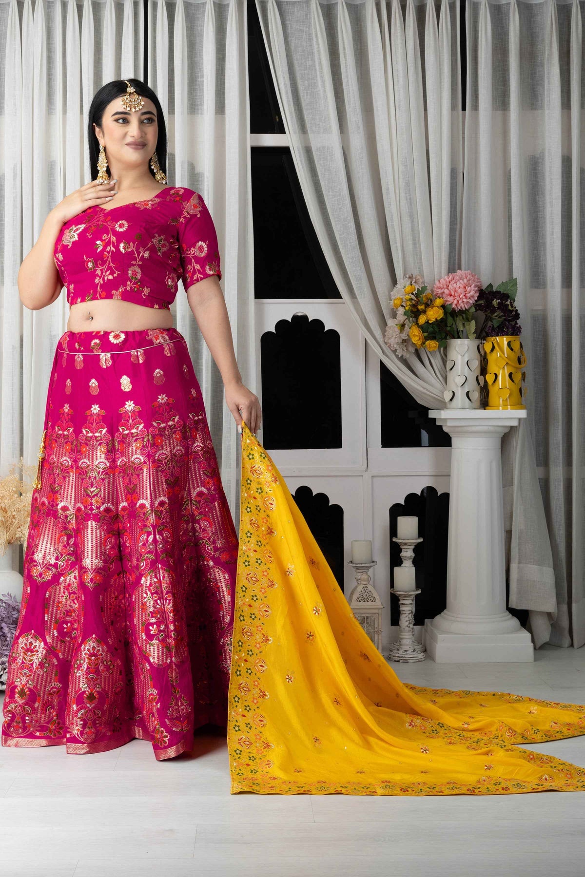 Buy Plus Size ​Rangleela Raaz Banarasi Silk Lehenga At Apella | Sizes XS to 10 XL | India | Free Delivery | Customized