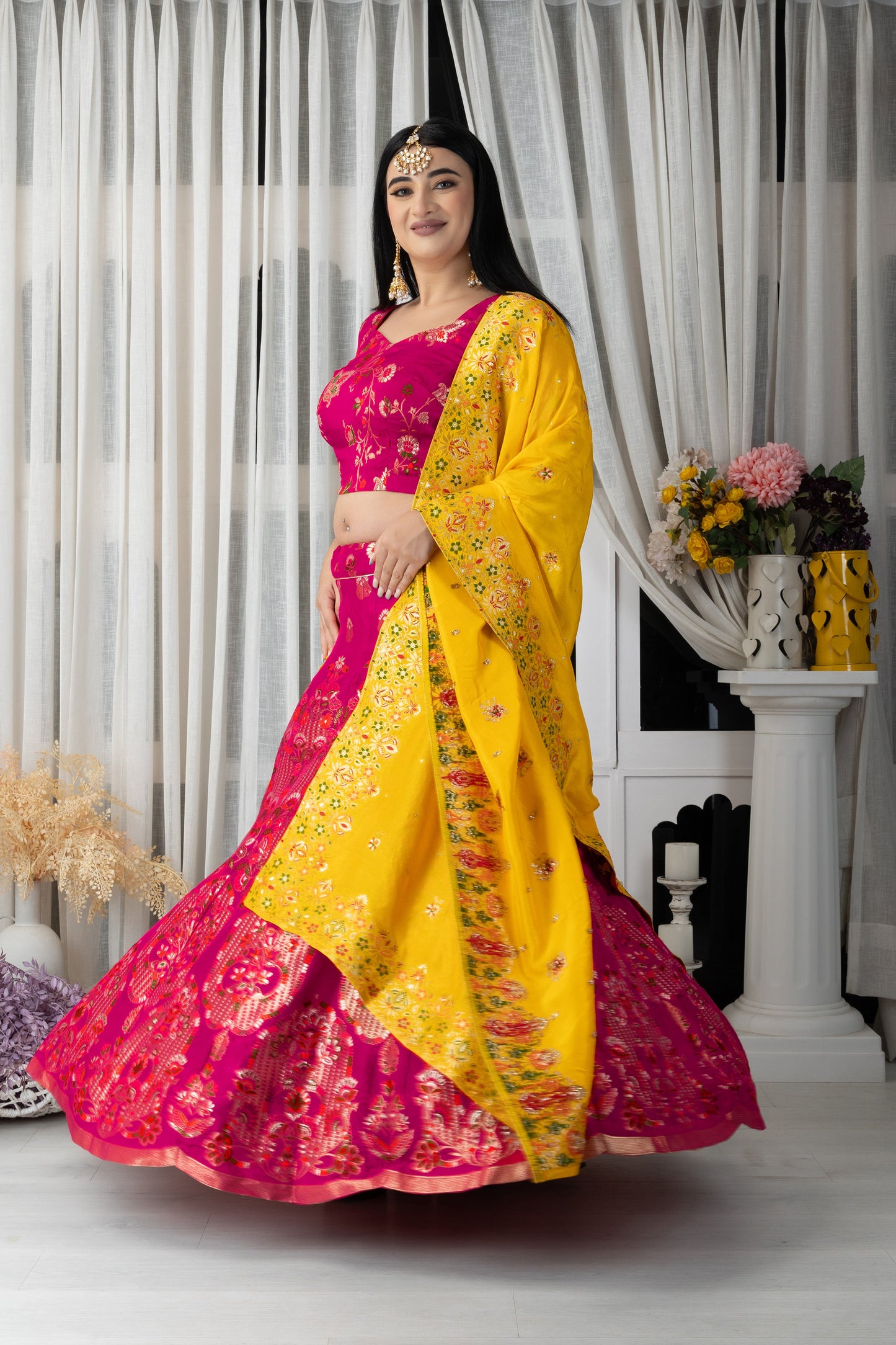 Women Plus Size Rangleela Raaz Banarasi Silk Lehenga