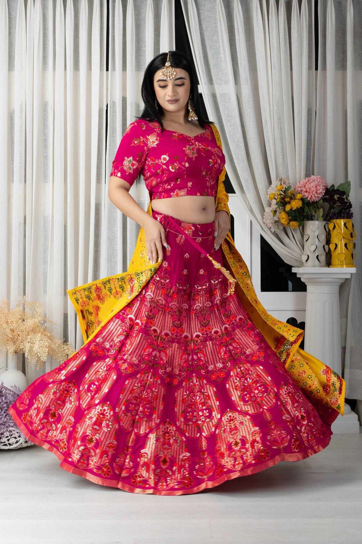 Buy Plus Size ​Rangleela Raaz Banarasi Silk Lehenga At Apella | Sizes XS to 10 XL | India | Free Delivery | Customized