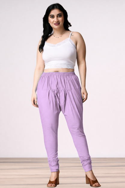 Lavender Rayon Churidar Pants