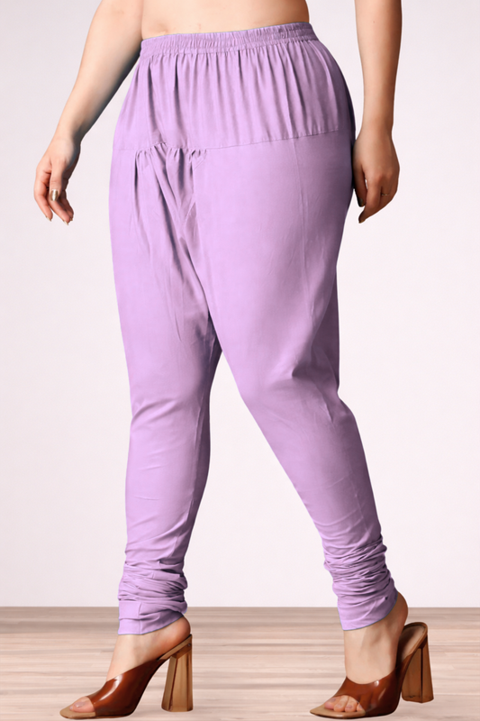 Lavender Rayon Churidar Pants