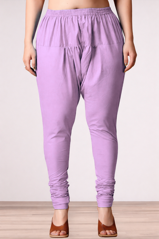 Lavender Rayon Churidar Pants